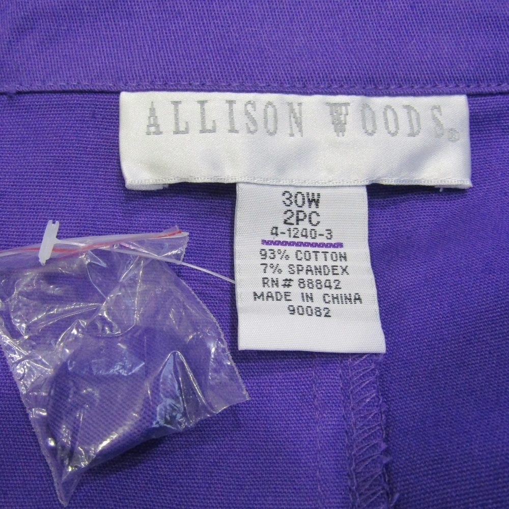 NWOT Allison Woods Purple Peplum Jacket Size 30W - Picture 4 of 4
